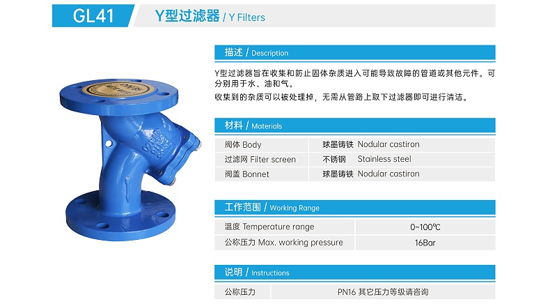 空調機組水管上y型過濾器阻力-艾德默閥門